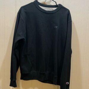 Champion, Authentic Black Crew Neck Sweatshirt, US Men's Medium